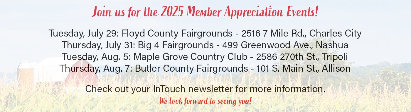 Member Appreciation Event Dates